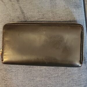 J. Crew Black Leather Continental Multipockets Wallet